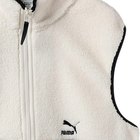 Puma 531708 CLSX  Sherpa Gilet Vest Off-White / Black - Picture 3 of 8